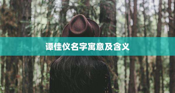 谭佳仪名字寓意及含义