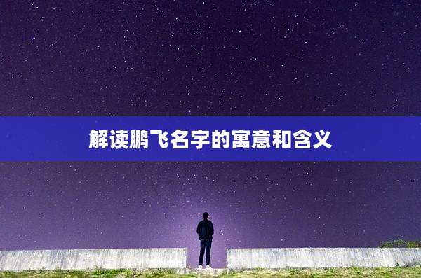 解读鹏飞名字的寓意和含义