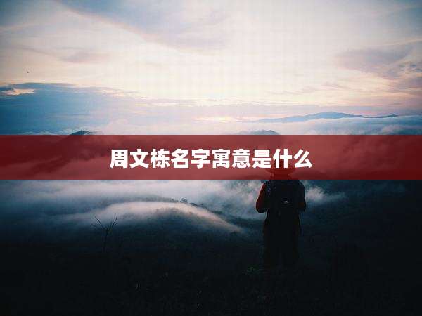 周文栋名字寓意是什么