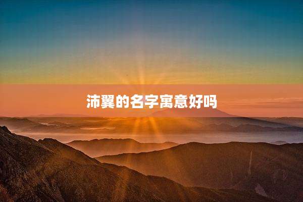 沛翼的名字寓意好吗