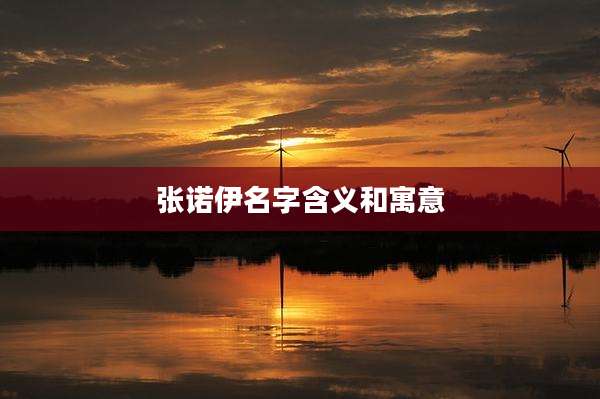 张诺伊名字含义和寓意