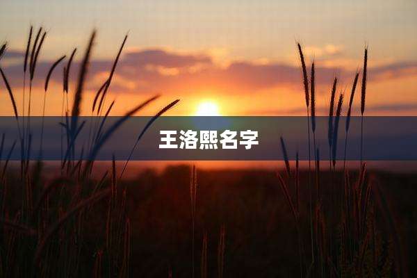 王洛熙名字