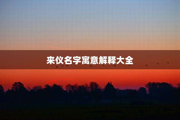 来仪名字寓意解释大全