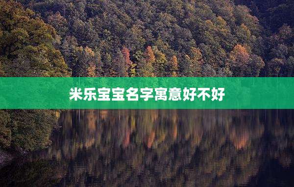 米乐宝宝名字寓意好不好