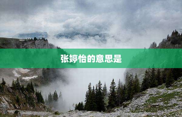 张婷怡的意思是