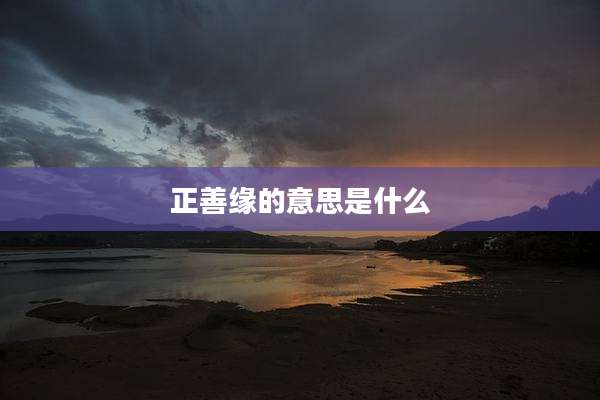正善缘的意思是什么