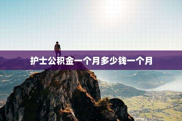 护士公积金一个月多少钱一个月