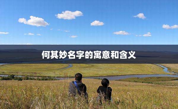 何其妙名字的寓意和含义
