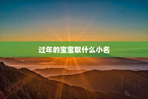 过年的宝宝取什么小名