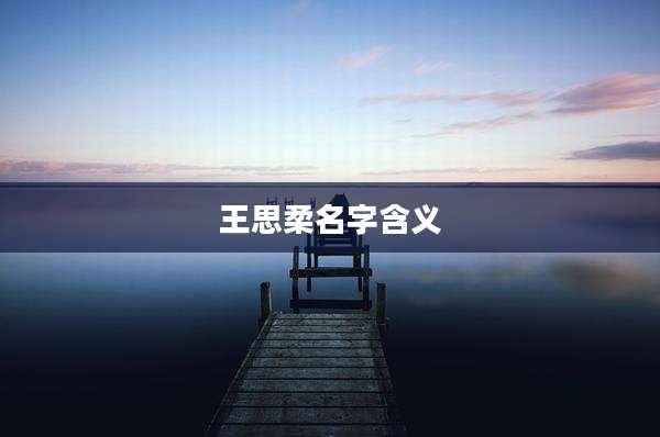 王思柔名字含义