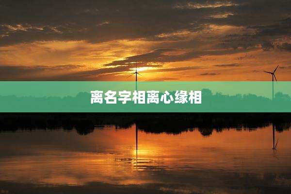 离名字相离心缘相