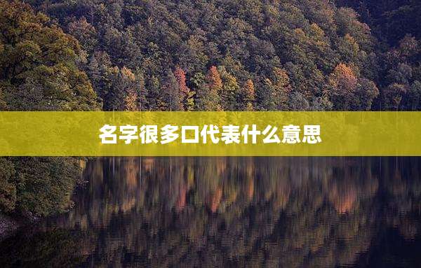 名字很多口代表什么意思