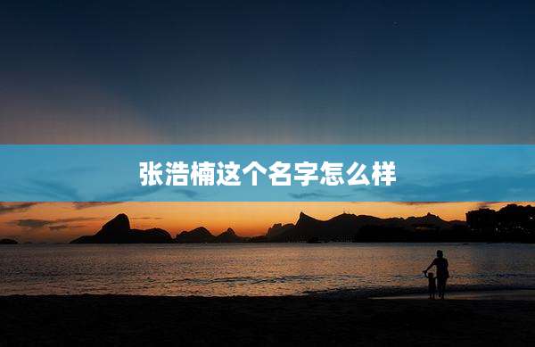 张浩楠这个名字怎么样