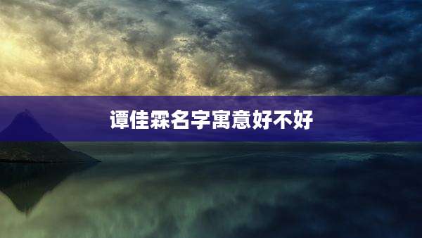 谭佳霖名字寓意好不好