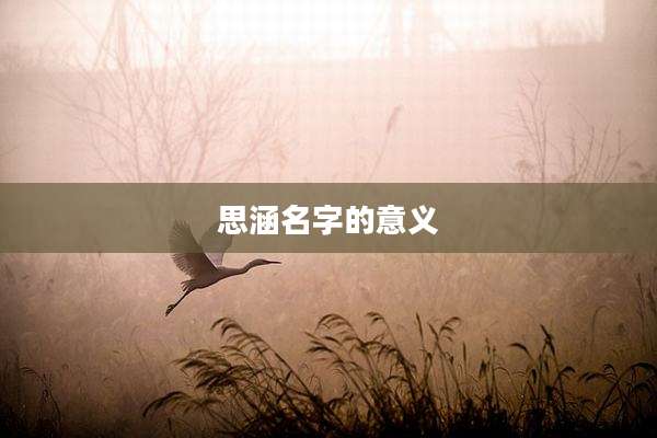 思涵名字的意义