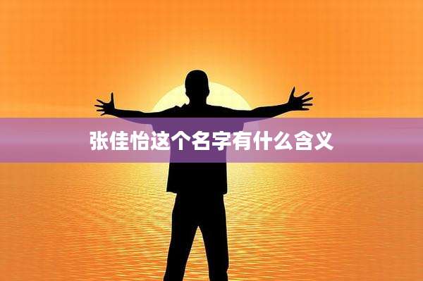 张佳怡这个名字有什么含义