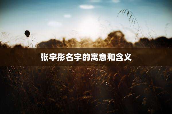 张宇彤名字的寓意和含义