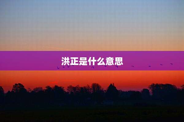 洪正是什么意思
