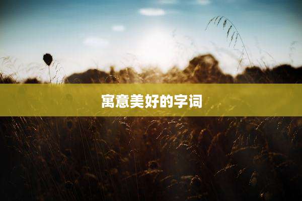 寓意美好的字词