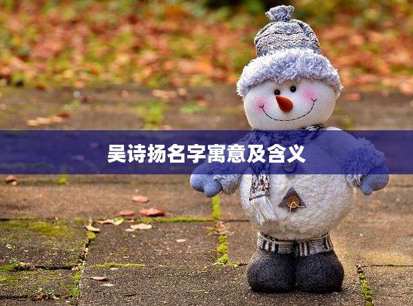 吴诗扬名字寓意及含义