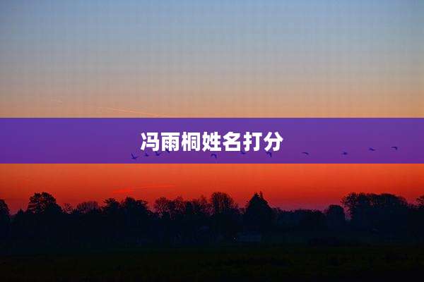 冯雨桐姓名打分