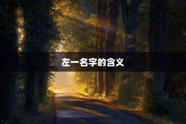 左一名字的含义
