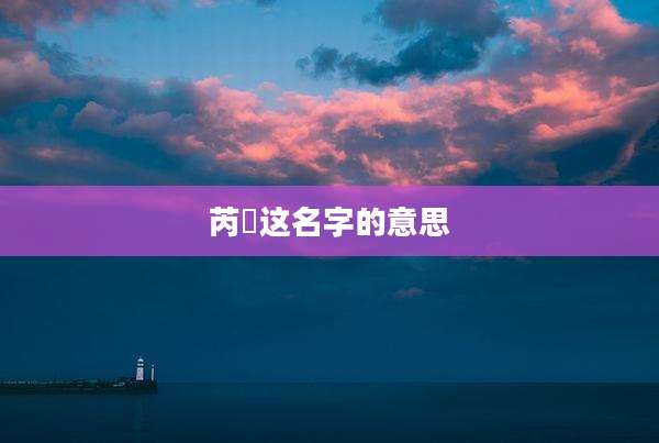 芮瑄这名字的意思