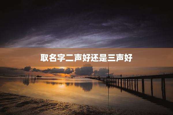 取名字二声好还是三声好