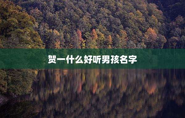 贺一什么好听男孩名字
