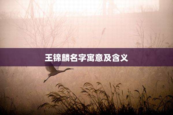 王锦麟名字寓意及含义
