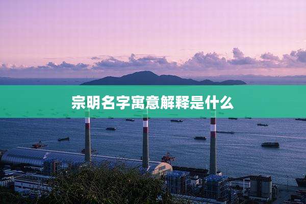 宗明名字寓意解释是什么