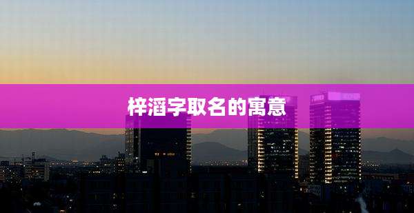 梓滔字取名的寓意