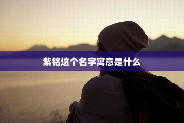 紫铭这个名字寓意是什么