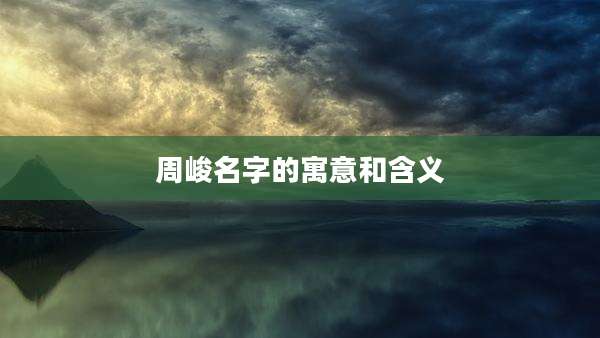 周峻名字的寓意和含义