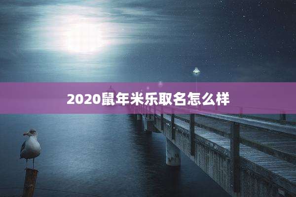 2020鼠年米乐取名怎么样