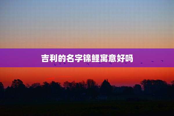 吉利的名字锦鲤寓意好吗