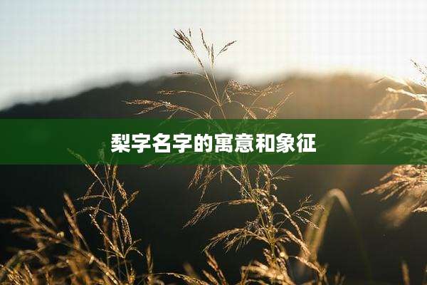梨字名字的寓意和象征