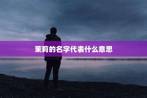 茉莉的名字代表什么意思