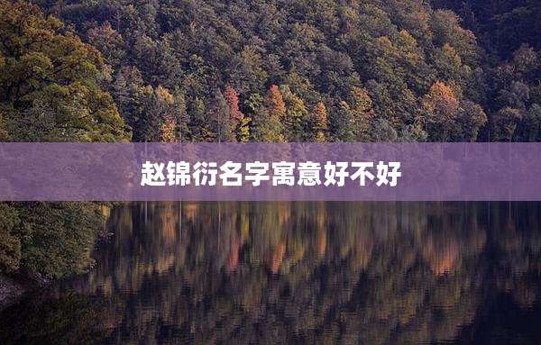 赵锦衍名字寓意好不好
