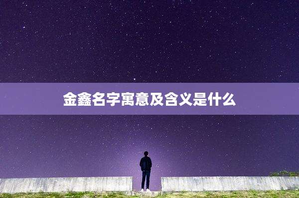 金鑫名字寓意及含义是什么