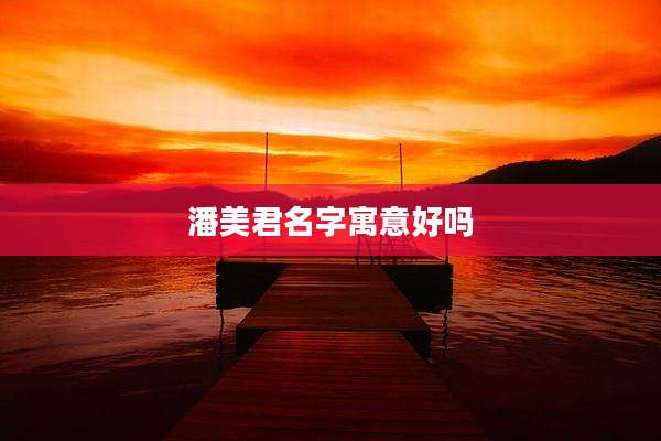 潘美君名字寓意好吗