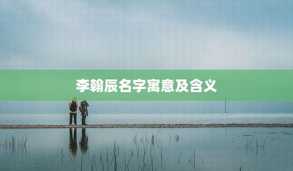 李翰辰名字寓意及含义