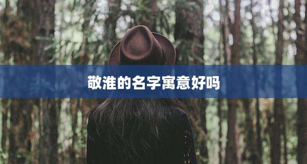 敬淮的名字寓意好吗