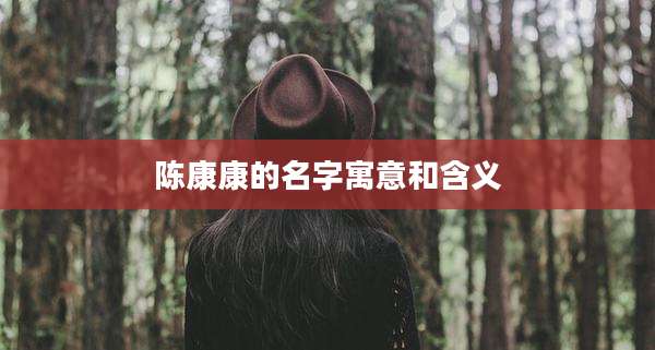 陈康康的名字寓意和含义