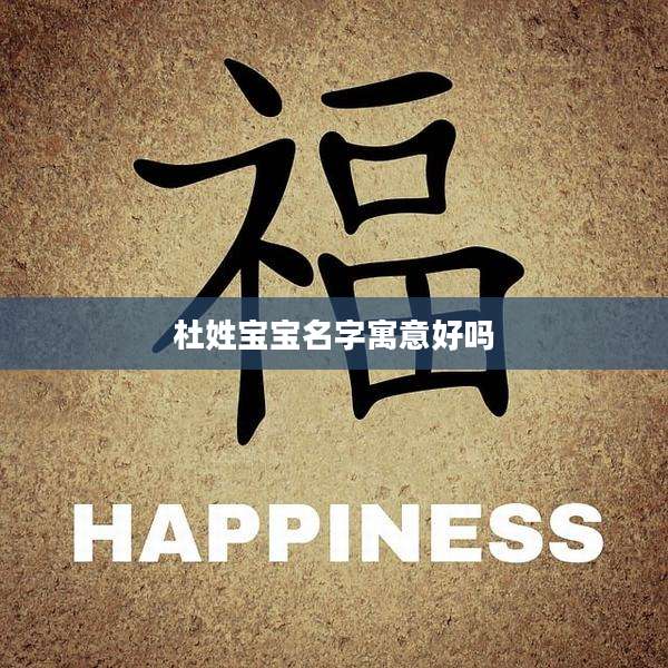 杜姓宝宝名字寓意好吗