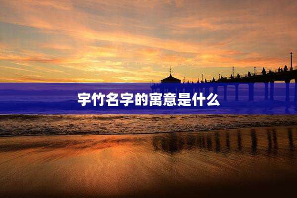 宇竹名字的寓意是什么