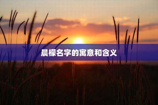 晨檬名字的寓意和含义