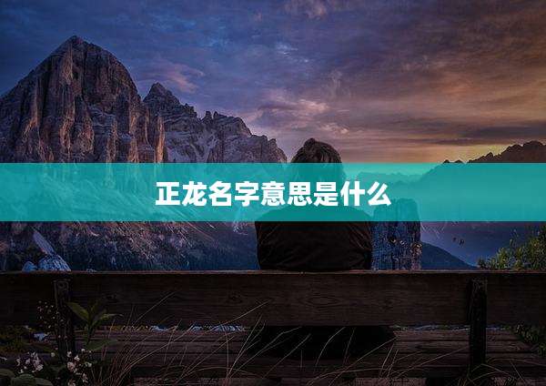 正龙名字意思是什么