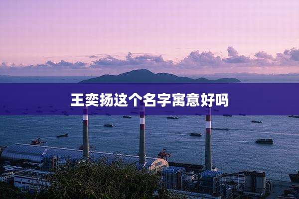 王奕扬这个名字寓意好吗