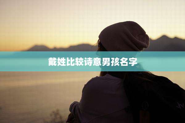 戴姓比较诗意男孩名字